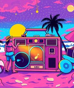 Boombox By The Surf Paint By Numbers