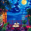 Moonlit Terrace Paint Numbers