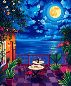 Moonlit Terrace Paint Numbers