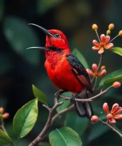 Botanical Crimson Sunbird Art Paint By Numbers