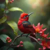 Botanical Crimson Sunbird paint by numbers