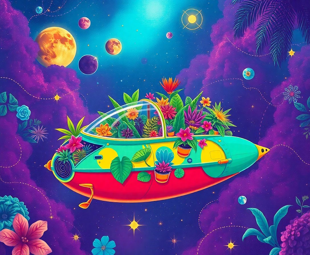 Botanist Tropical Hover Ship Paint By Numbers Kit completed