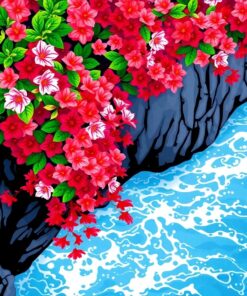 Bougainvillea Ocean Precipice Paint By Numbers