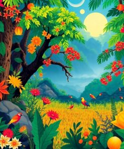 Bountiful Rainforest Harvest Glow Paint By Numbers