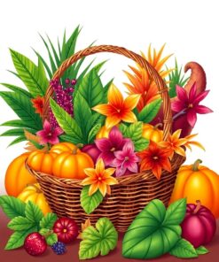Thanksgiving Basket Paint Numbers