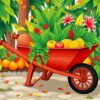 Tropical Wheelbarrow Paint Numbers