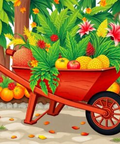 Tropical Wheelbarrow Paint Numbers