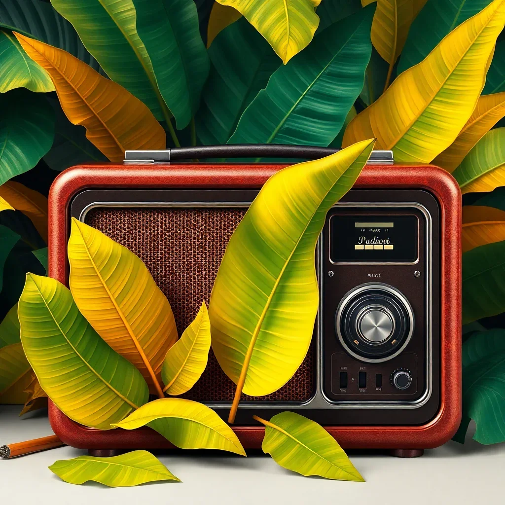 Brass And Banana Leaves Paint By Numbers Kit - Retro Art completed