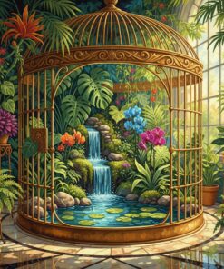 Brass Cage Tropical Oasis Paint By Numbers