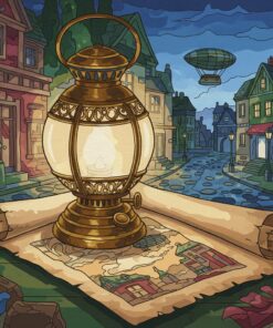 Brass Lantern And Parchment Paint By Numbers