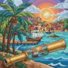 Brass Spyglass Tropical Port Paint By Numbers