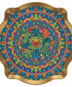 Brass Tray Tropical Mandala Paint By Numbers