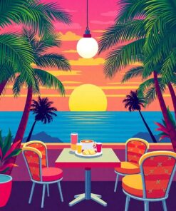 Retro Palms Paint Numbers