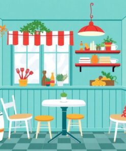 Breezy Retro Culinary Nook Paint By Numbers