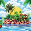 Brick Wall Island Mural Paint By Numbers