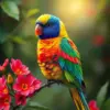 Bright Lorikeet Faded Blooms Paint By Numbers