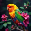 Bright Lorikeet Faded Blooms Paint By Numbers