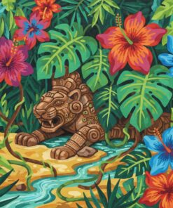 Bronze Beneath Tropical Flora Paint By Numbers