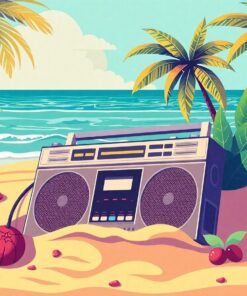 Buried Walkman Tropical Sand Paint By Numbers