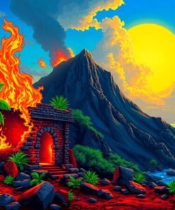 Volcanic Ruins Paint Numbers