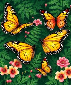 Vintage Ferns Paint Numbers