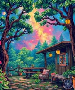 Canopy Cosmos Vintage Outpost Paint By Numbers