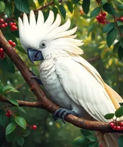 Canopy Resting White Cockatoo Paint By Numbers