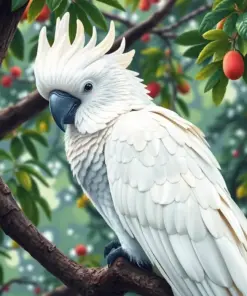 Canopy Resting White Cockatoo Paint by Numbers