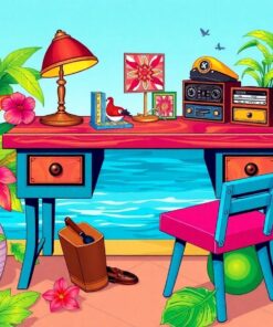 Captains Vintage Tropical Desk Paint By Numbers