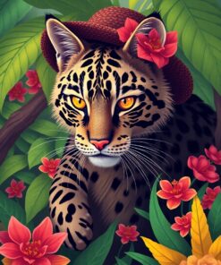 Tropical Feline Paint Numbers