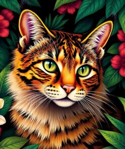 Capturing The Tropical Feline Paint By Numbers