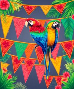 Macaw Pennants Paint Numbers
