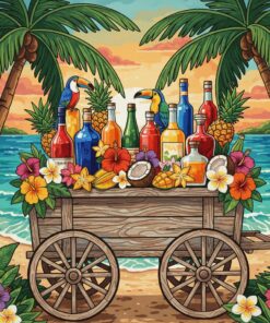 Cart of Tropical Spirits Paint By Numbers