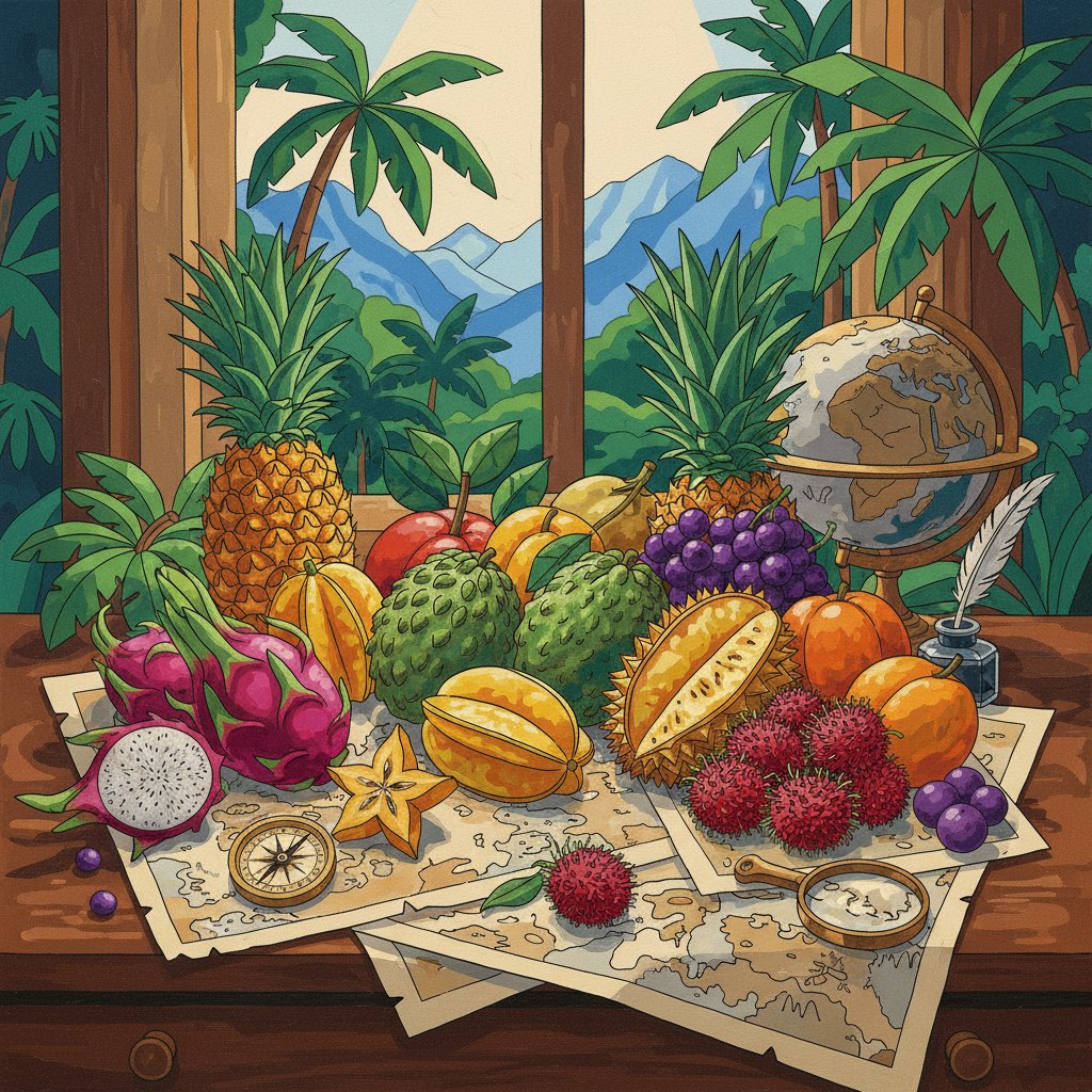 Cartographers Exotic Fruit Desk Paint By Numbers Kit completed
