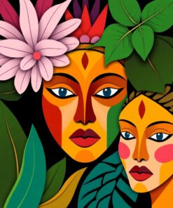 Geometric Faces Paint Numbers