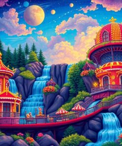 Cascade Over Atomic Ride Paint By Numbers