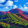 Cascading Realistic Volcanic Vineyard Paint By Numbers