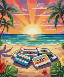 Cassettes Under Island Sun Paint By Numbers