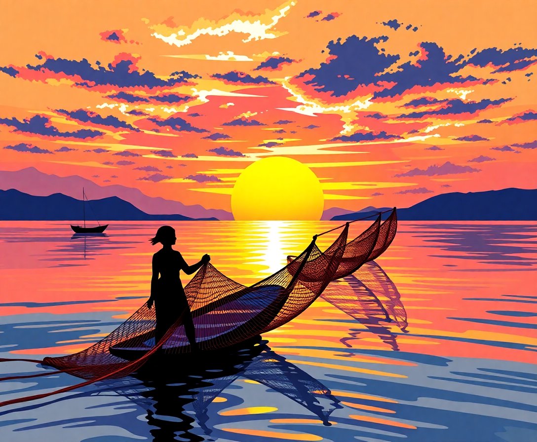 casting-nets-tropical-dawn-paint-by-numbers-kit-cultural-art