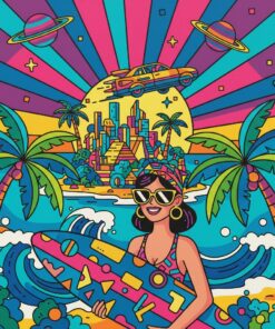 Catching Retro Island Air Paint By Numbers