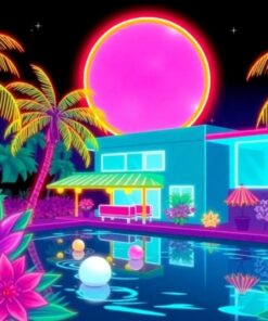 Cathode Ray Tropical Night Paint By Numbers