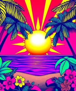 Cathode Ray Tropical Sun Paint By Numbers