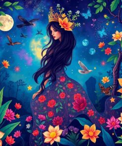 Celestial Jungle Night Maiden Paint By Numbers