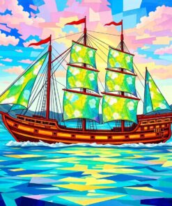 Charted Tropic Glass Ship Paint By Numbers