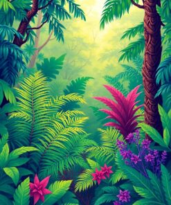 Tropical Woodlands Paint Numbers