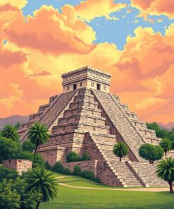 Chichen Itza Sepia Skies Paint By Numbers