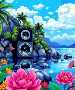 Chrome Speaker Island Bloom Paint By Numbers