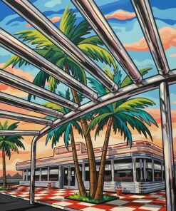 Chrome Tubes Under Palms Paint By Numbers
