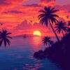 Tropical Sunset Paint Numbers