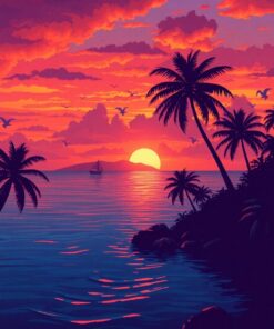 Tropical Sunset Paint Numbers